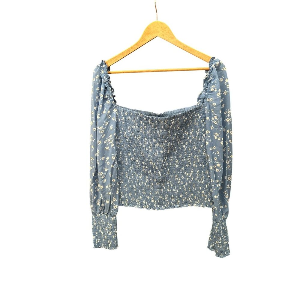 Reformation Pinto Microfloral Smocked Puff Sleeve Blouse XL Cottagecore Country